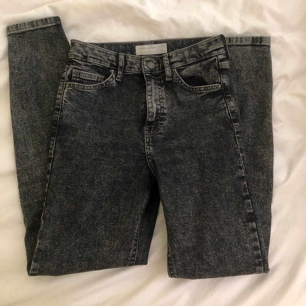 Top shop Jamie black acid washed skinny jeans